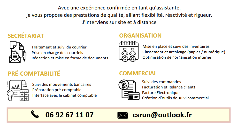 Consultante indépendante en gestion administrative et pré-comptable